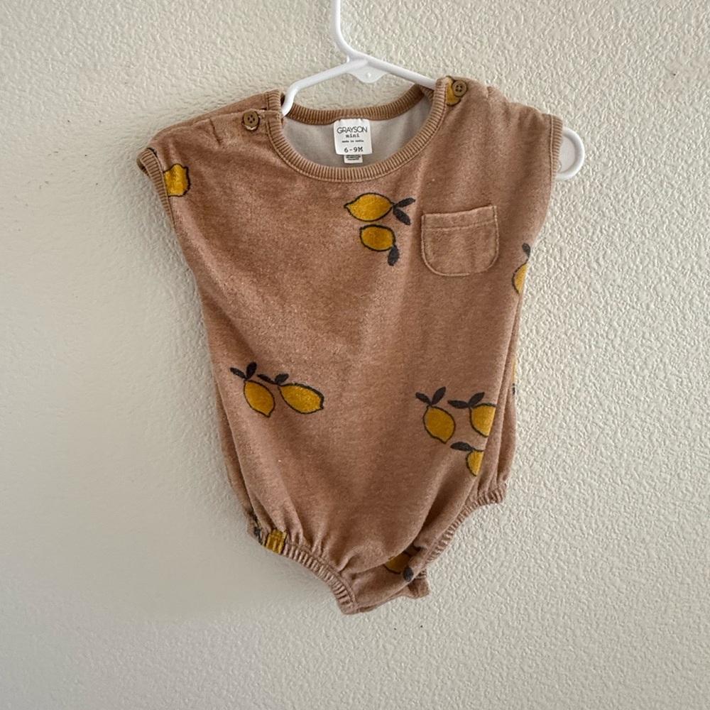 Lemon Terrycloth Bubble Romper